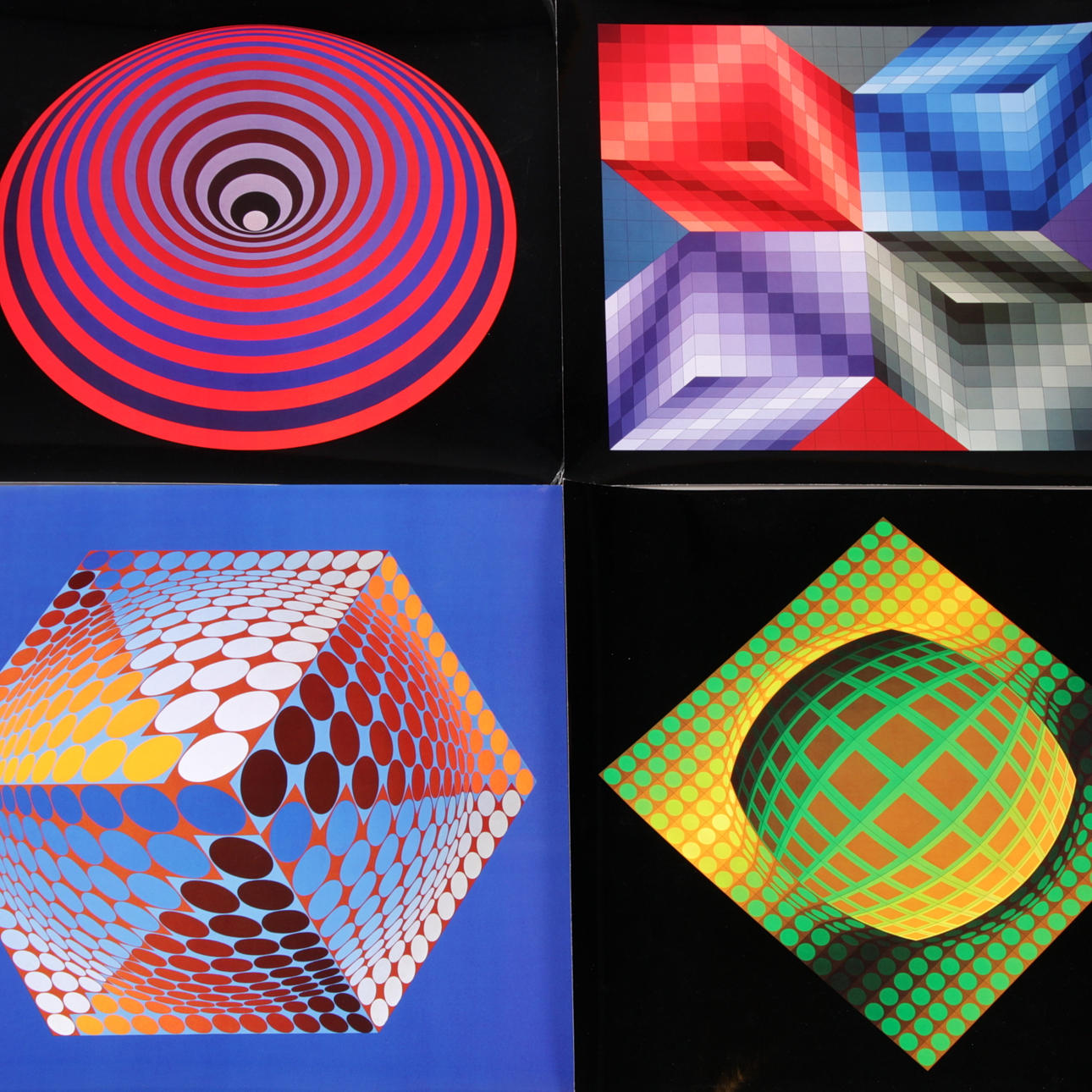 VICTOR VASARELY. "Progressions 3", mapp med 8 grafiska tryck, 1974.