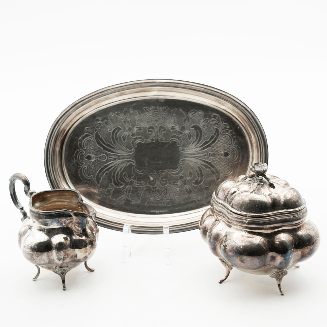 KAFFESERVIS, silver, 1900-tal (3 delar).