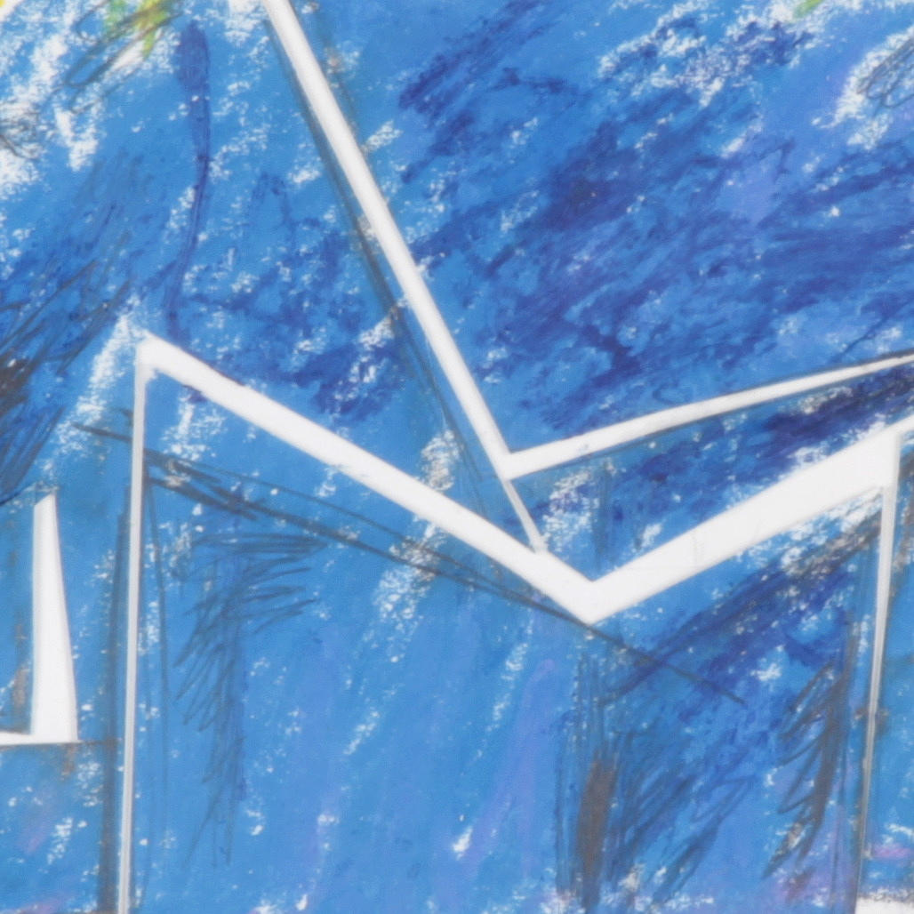 ARNE TENGBLAD. Pastell i urklipp, komposition, signerad samt daterad 85.