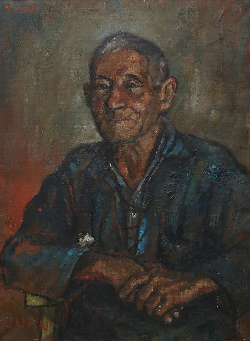 M. SANCHO. Man's portrait.