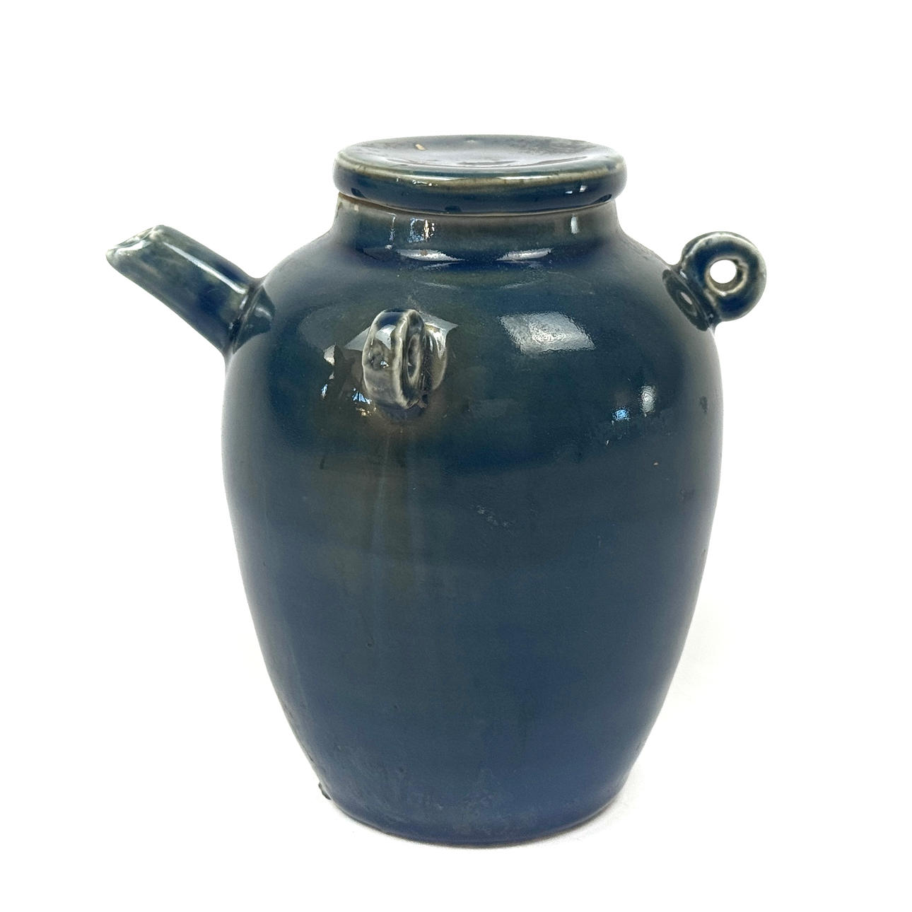 KINESISKT BLÅTT HANDKRUKAT OLJEKÄRL.