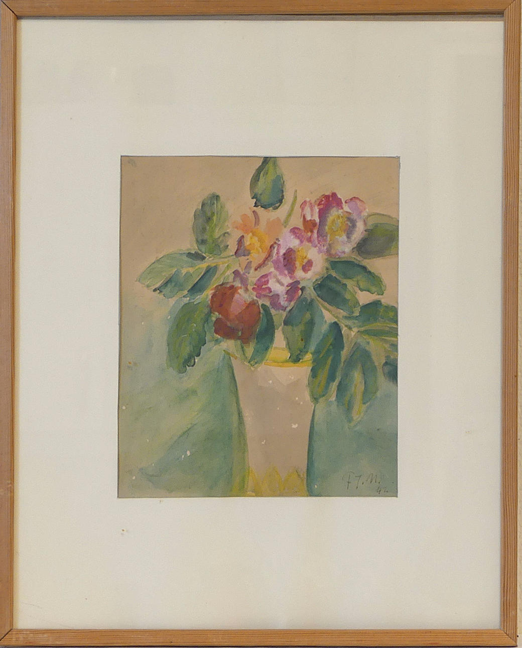 FERNANDA JACOBSEN NYLUND. watercolor, monogram signed -42.