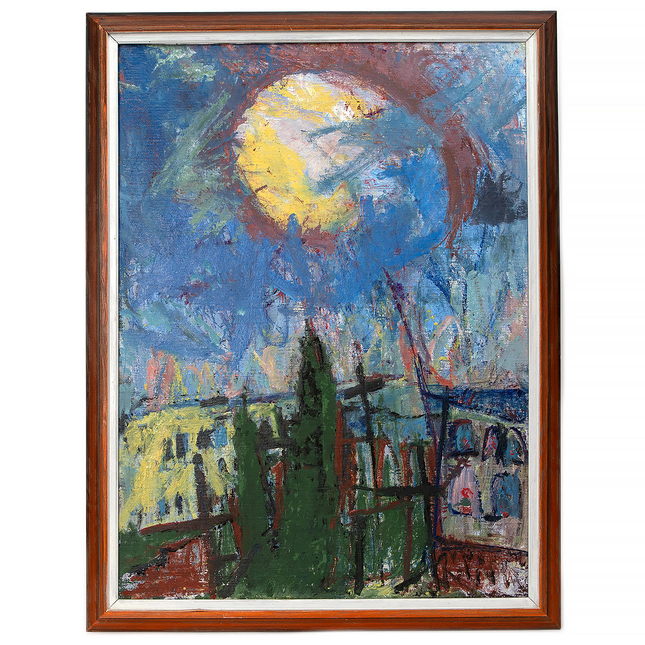 HERMAN TALVIK. Sol över staden, olja på duk, ej signerad.