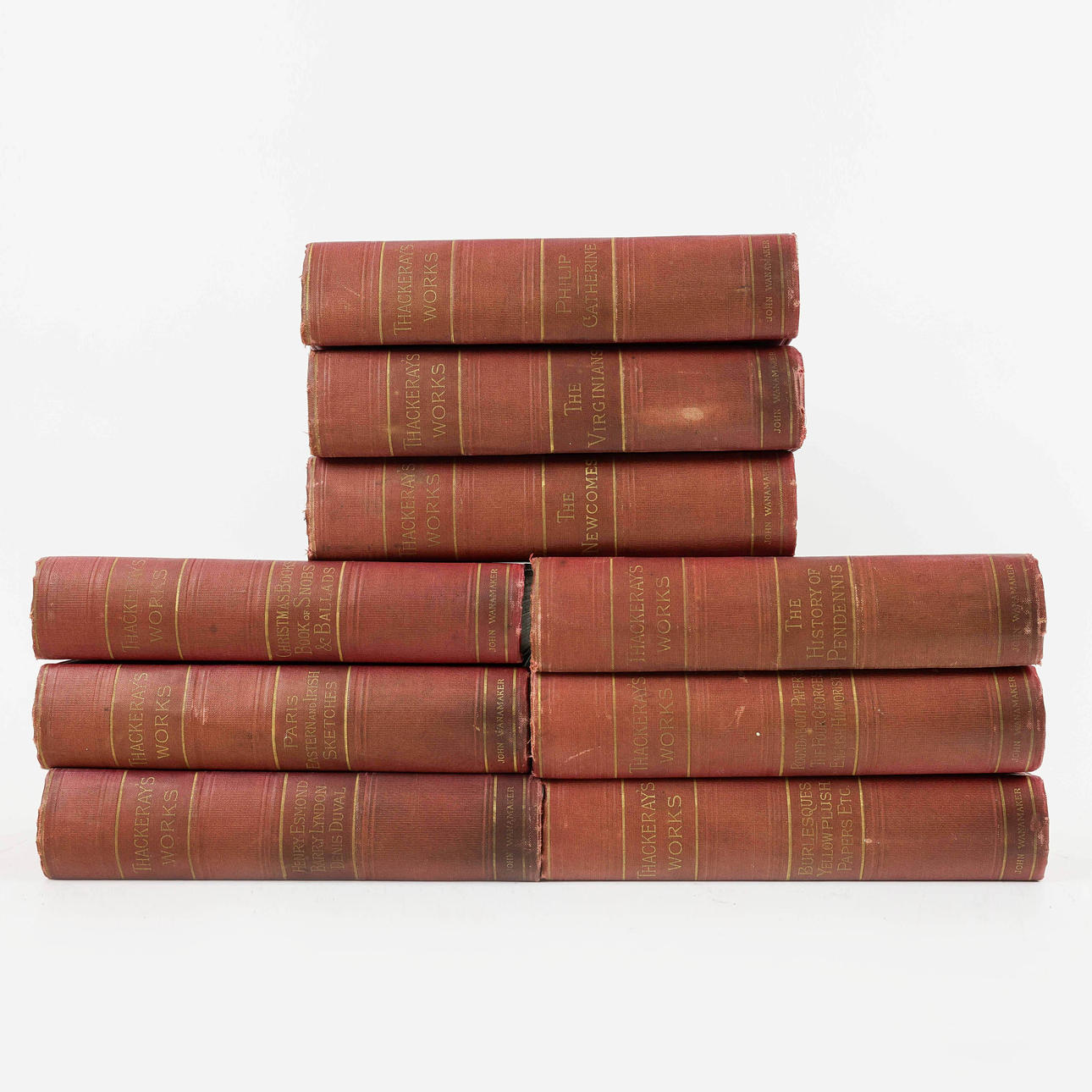 THACKERAY, WILLIAM MAKEPEACE. THACKERAY'S WORKS, 9 VOLUME SET.