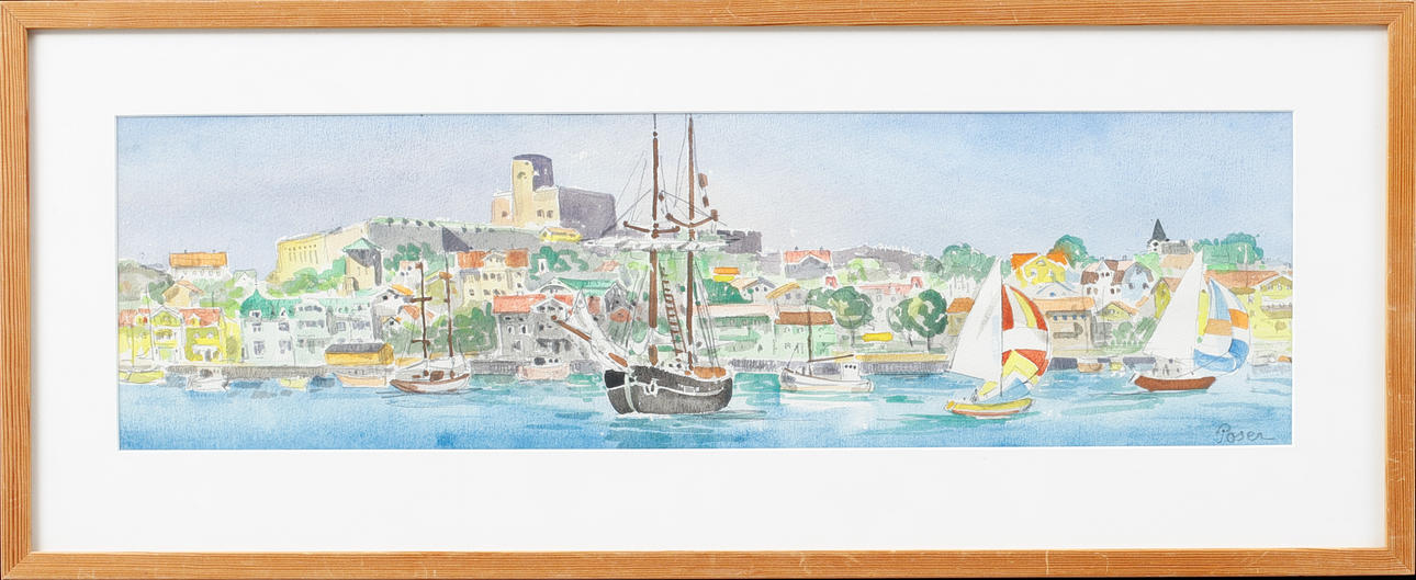 MARTIN POSER. Marstrand, watercolour, signed.