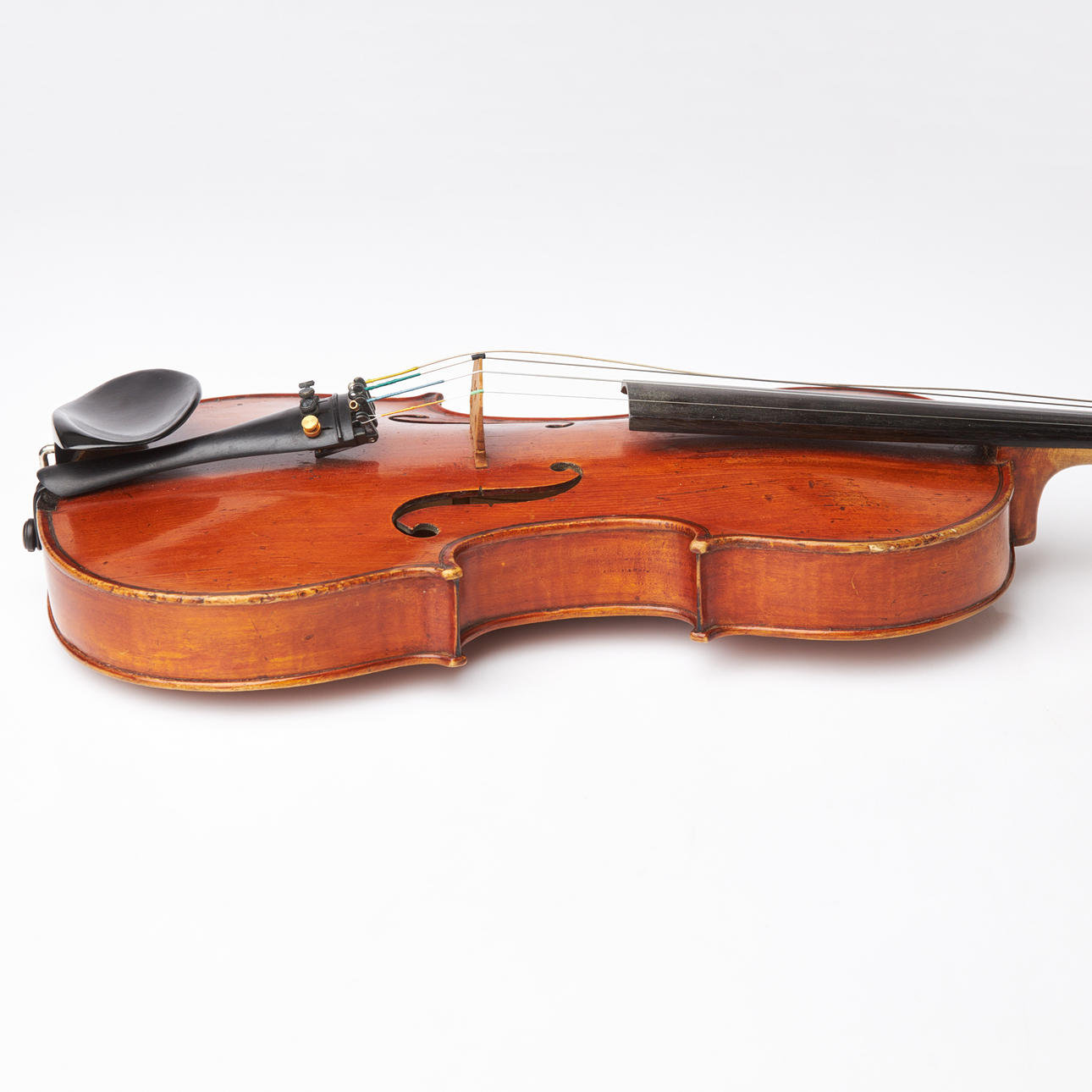 VIOLIN AND BOW. N. Audinot label, Paris Faubourg, spruce top