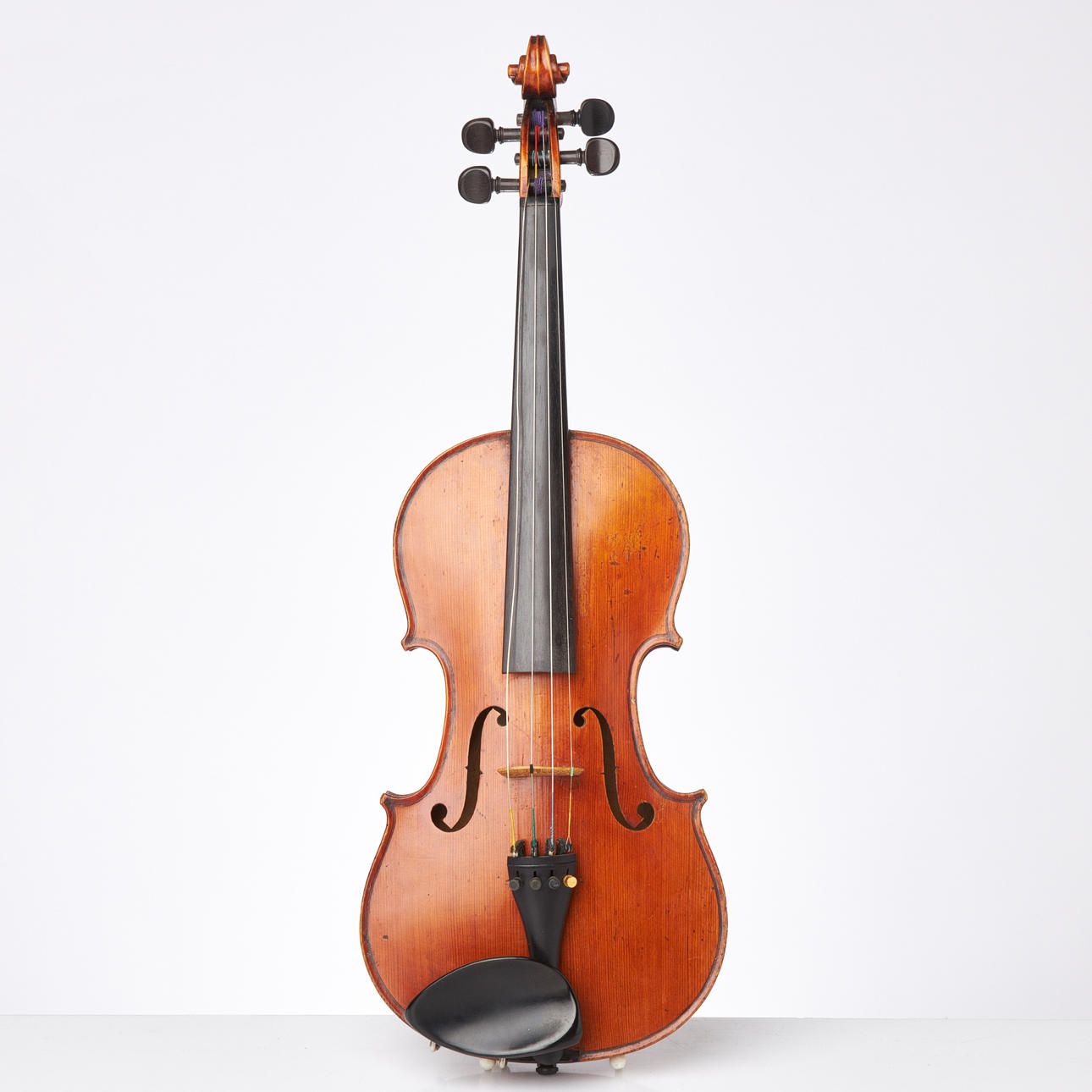 VIOLIN AND BOW. N. Audinot label, Paris Faubourg, spruce top