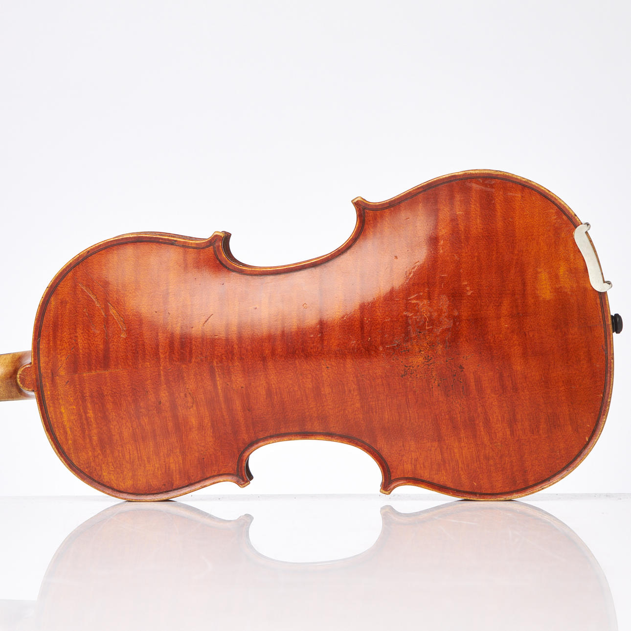 VIOLIN AND BOW. N. Audinot label, Paris Faubourg, spruce top