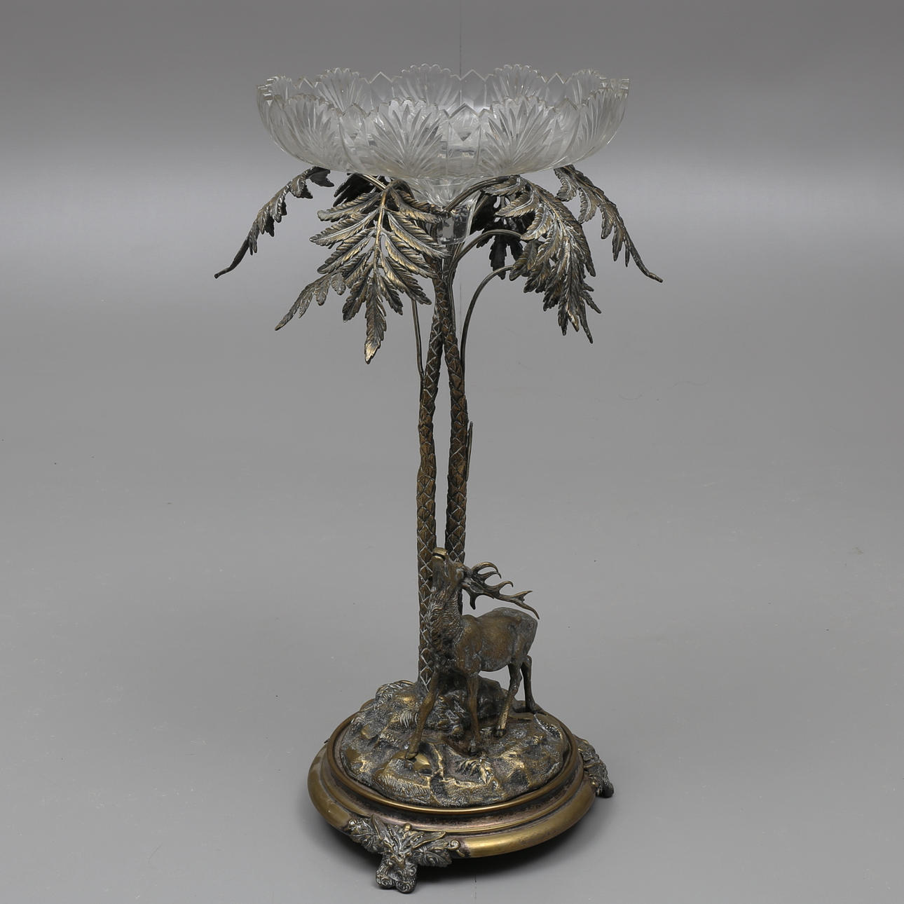 BORDSUPPSATS, glas/nysilver, A.G Dufva Stockholm, omkring 1900.