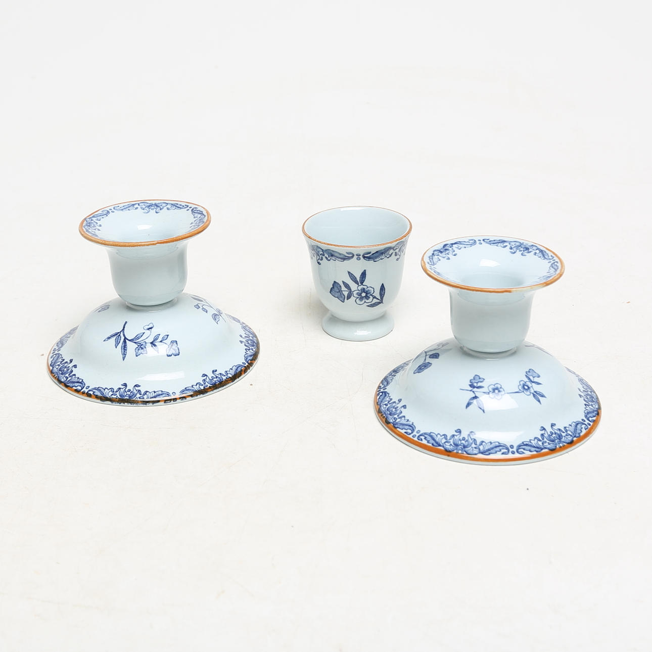 LJUSSTAKAR, 1 par, ÄGGKOPP, porslin, Rörstrand, Ostindia.