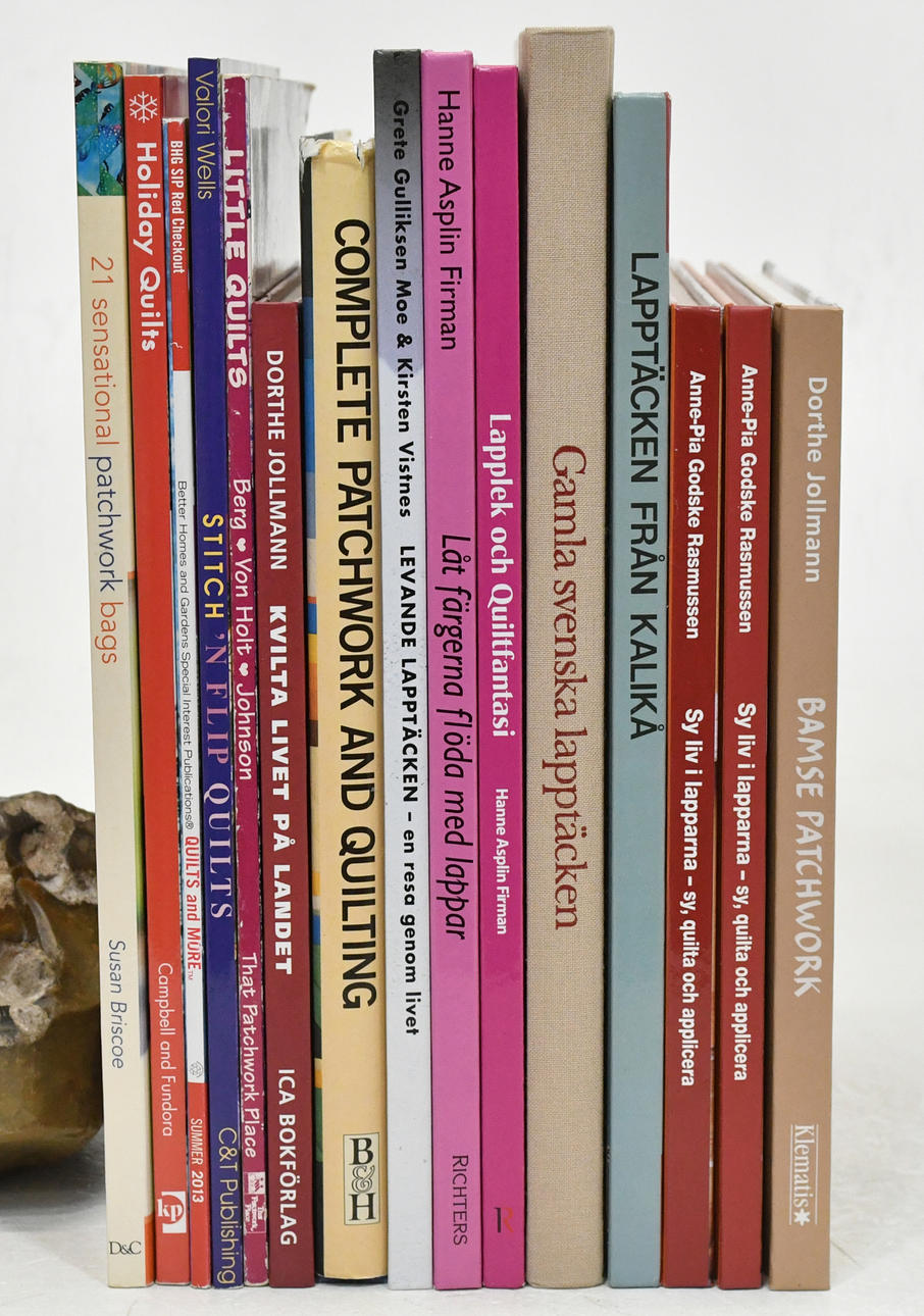 Böcker om Lapptäcke & Kvilting. 15 Volymer.