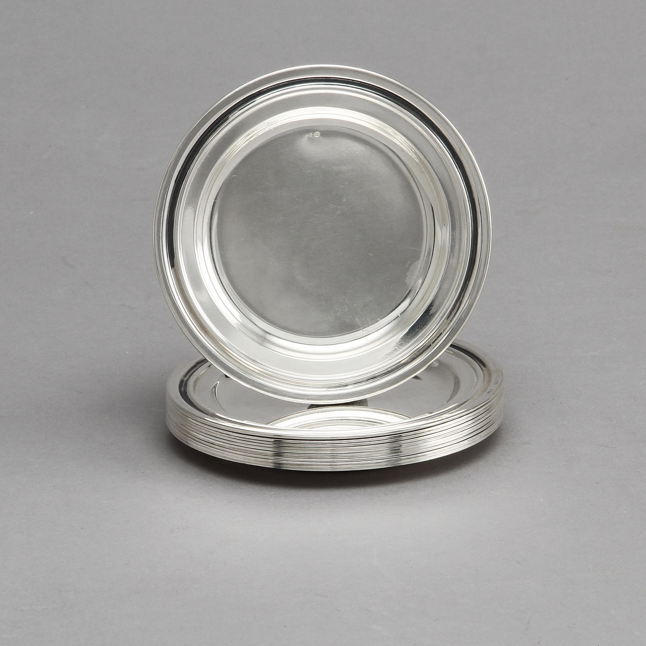 COASTERS, 12 st, silver, Cohr, Danmark, vikt ca 310 gram.