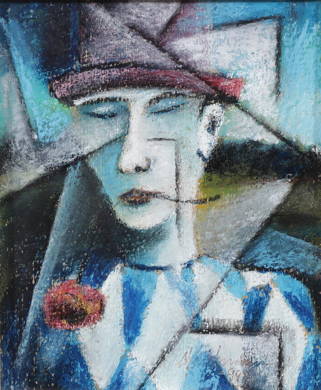 CHRISTIAN IMMONEN. Figure composition, mixed media on panel, signed and dated 90.