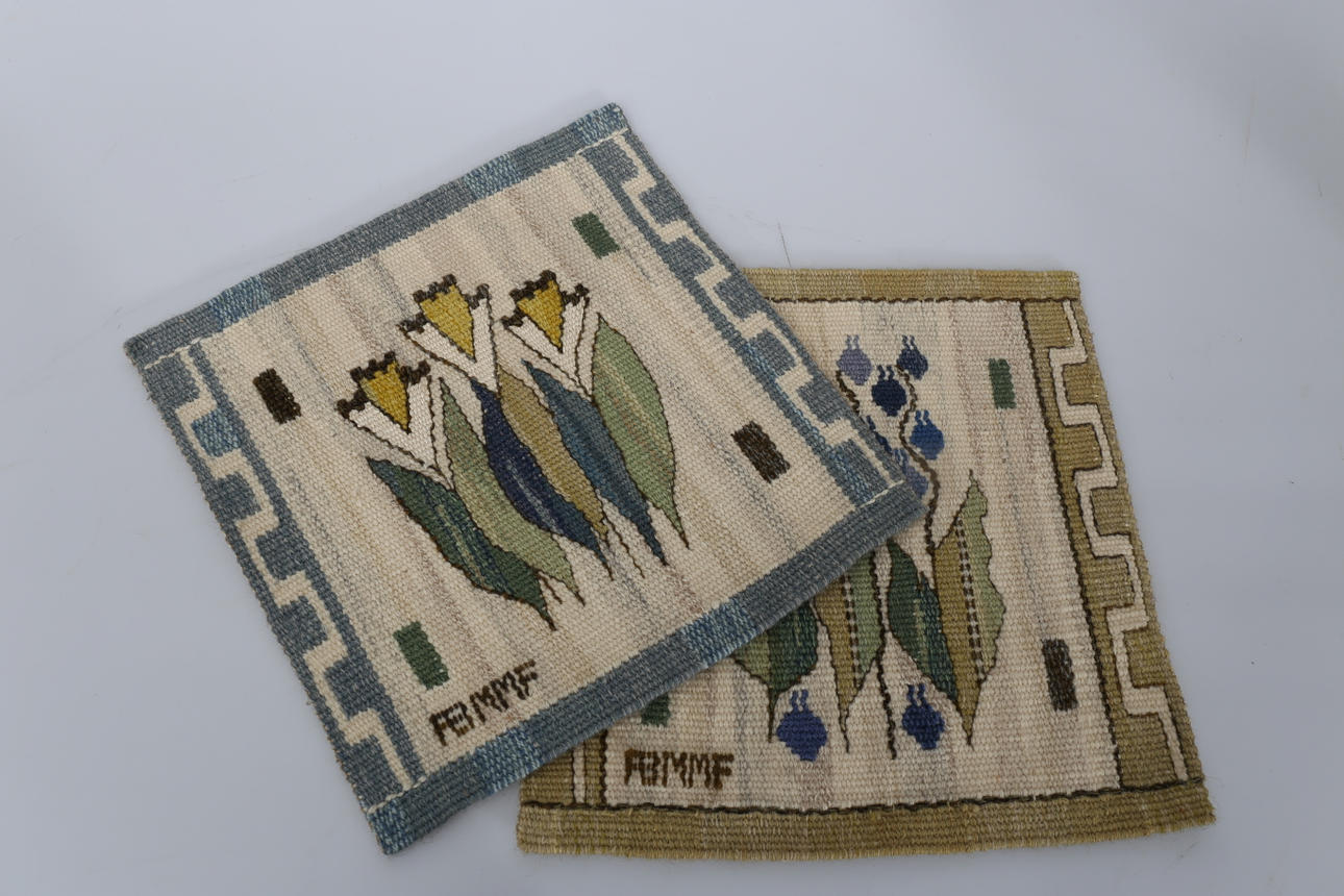 MÄRTA MÅÅS FJETTERSTRÖM. VÄVNADER, 2 stycken, signerade AB MMF, Båstad, Sverige.