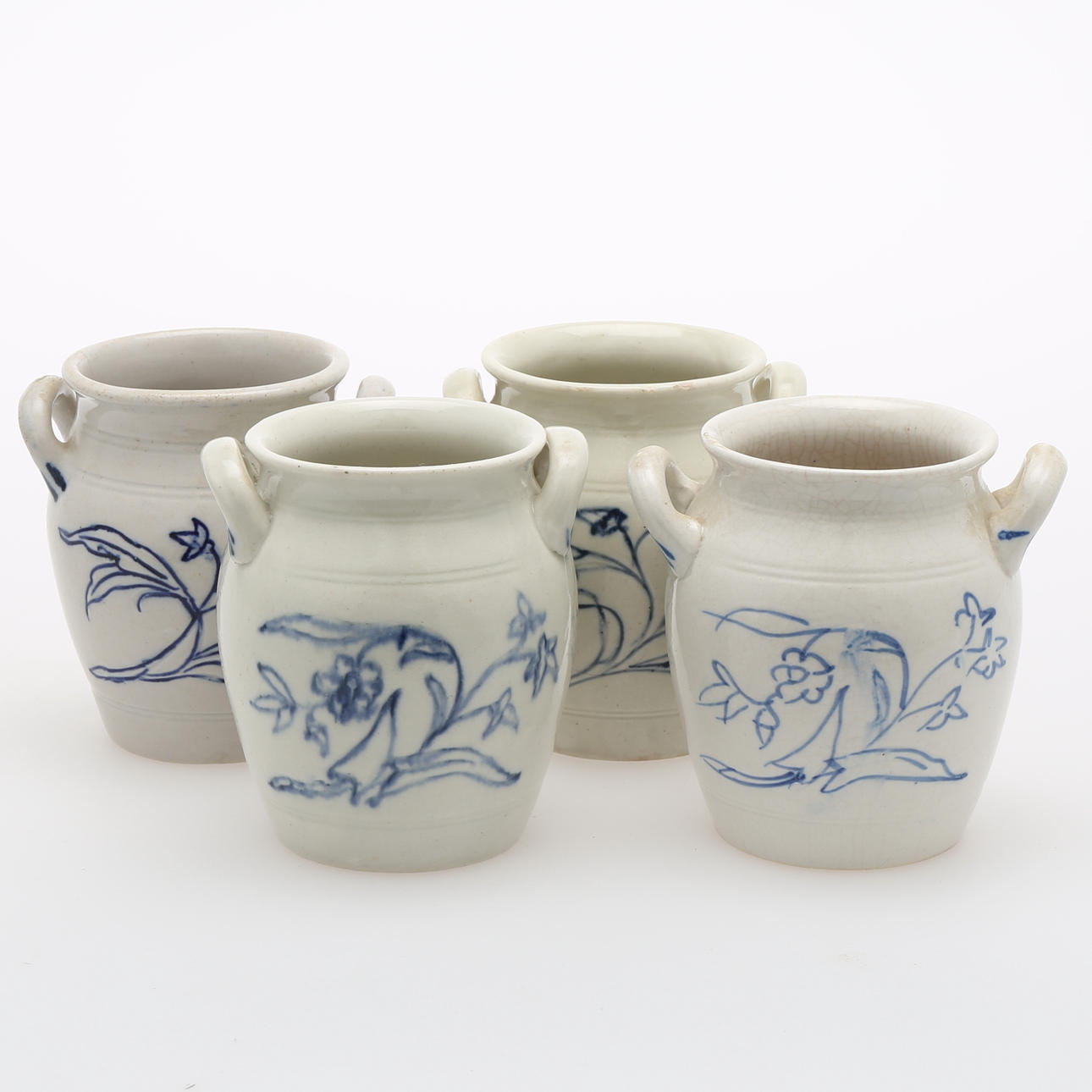 KRUS, 4 st, blåvita, Rörstrand och Göteborg.