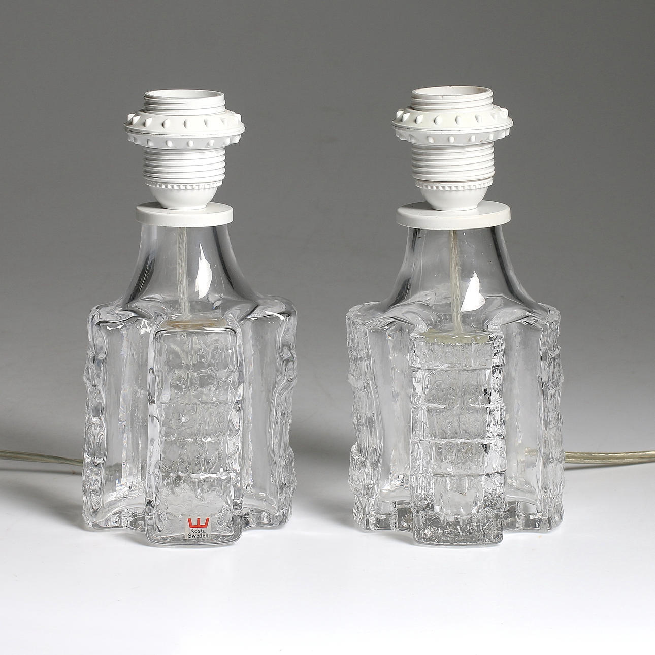 BORDSLAMOR, ett par, glas, Owe Sandeberg, Kosta, 1960/70-tal.