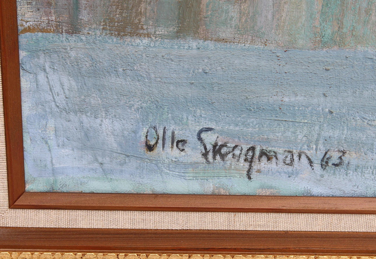 OLLE SKOGMAN. Mot Fjällbacka. Olja på duk, signerad.