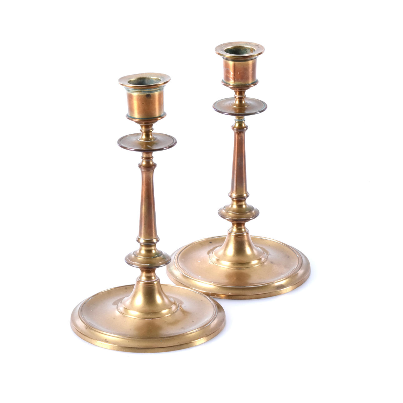 LJUSSTAKAR, ett par, mässing, 1900-tal.