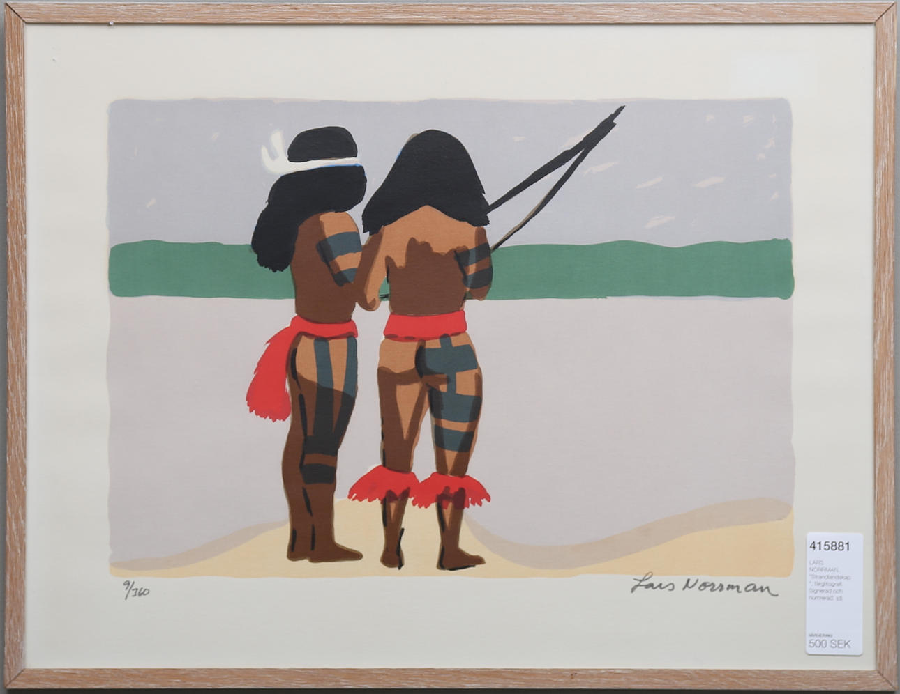 LARS NORRMAN. "Strandlandskap", färglitografi. Signerad och numrerad.