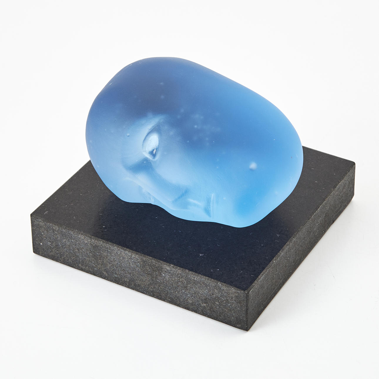 BERTIL VALLIEN. Sculpture, glass on stone base, signed.