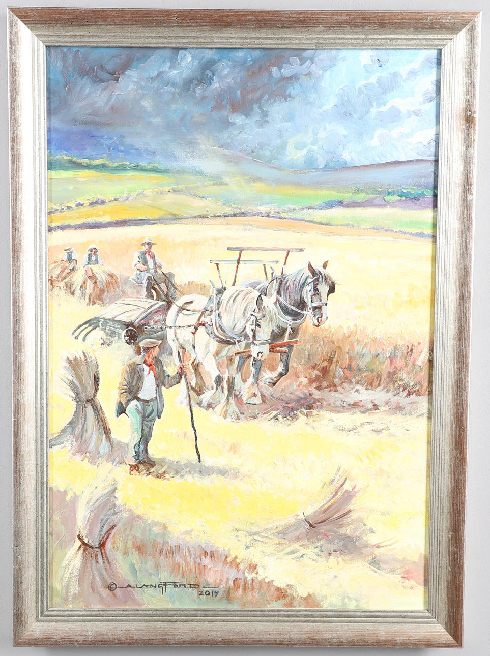 ALAN G. FORD (CONTEMPORARY). HARVESTING SCENE.