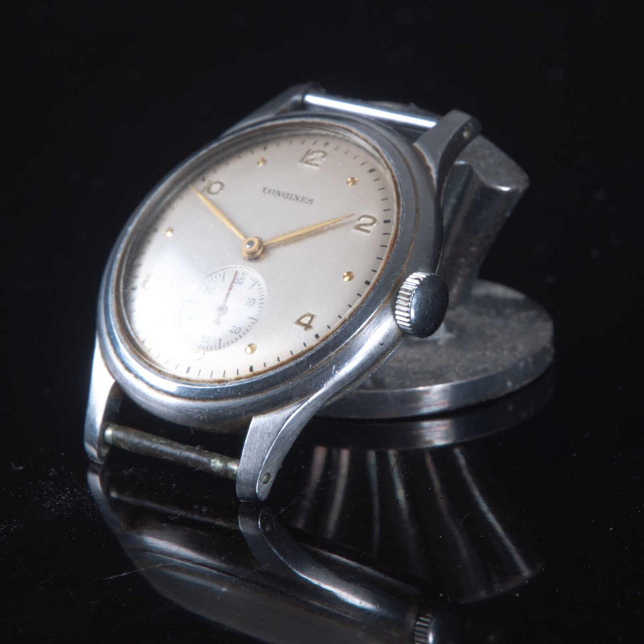 Armbåndsur i stål, Longines. 40-50'erne.