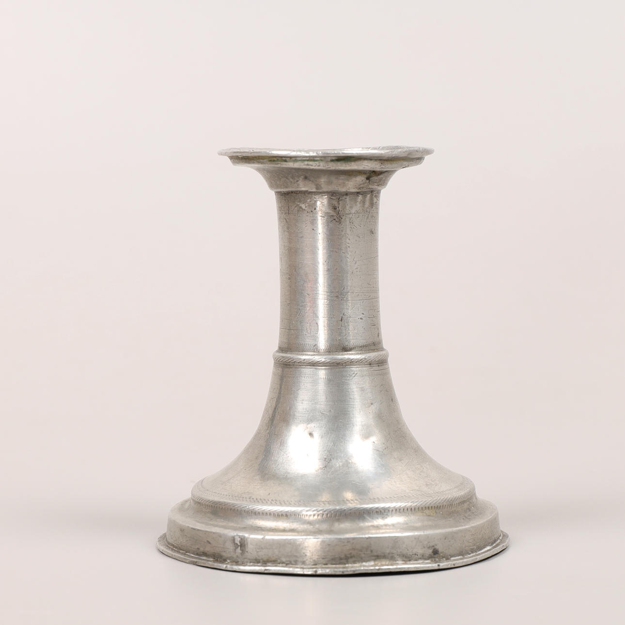 NICLAS AHNSTRÖM. A tin candlestick, Växjö, 1842.