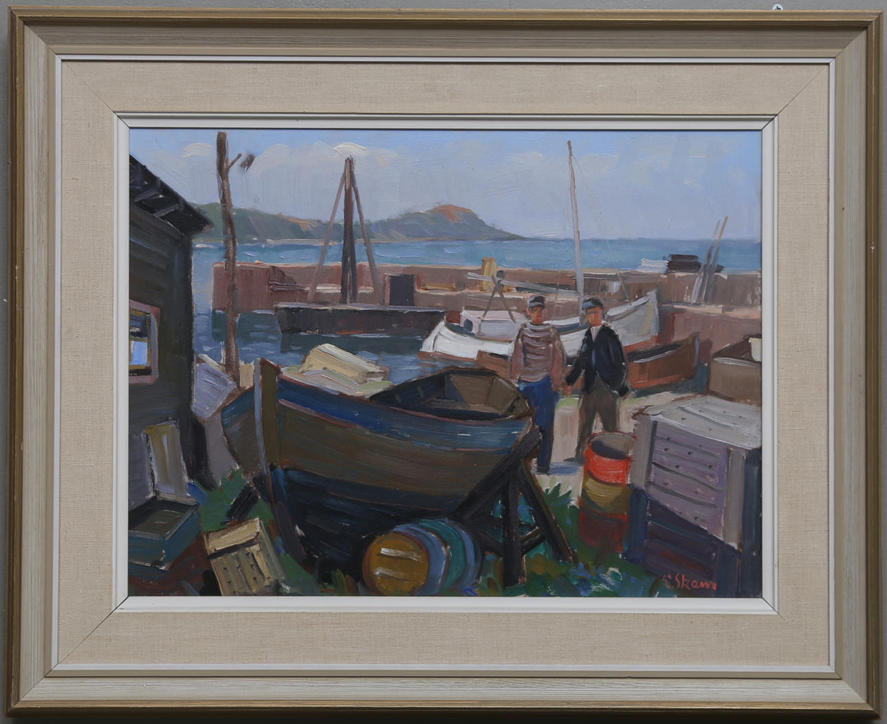 ESKIL SKANS. Motiv mot Stenshuvud. Olja på pannå. Signerad E Skans.