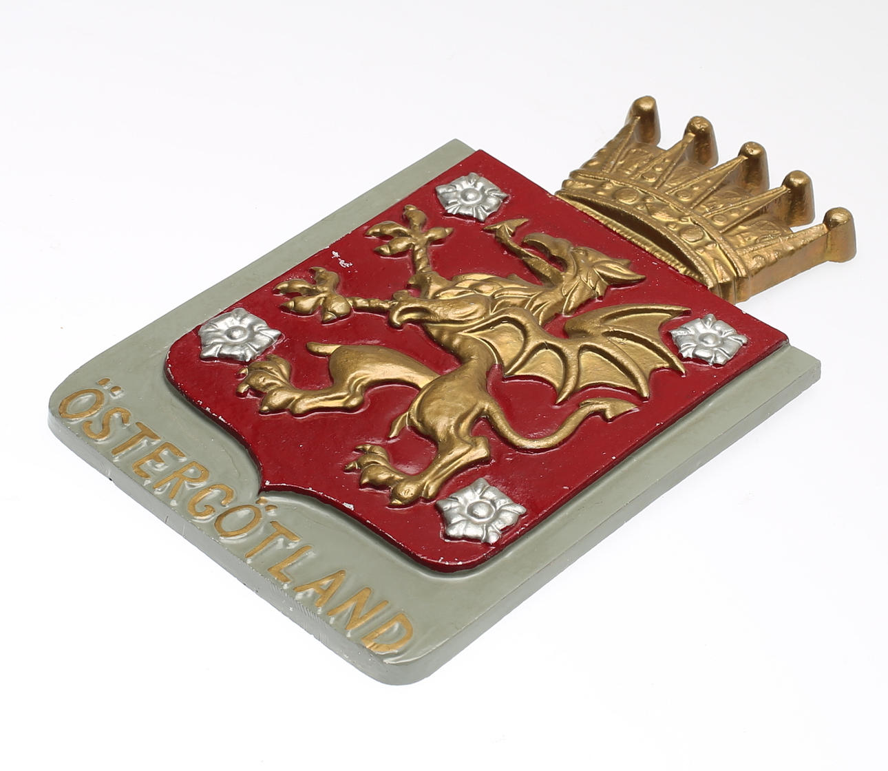 SKYLT, metall, Östergötland, 1950/60-tal.