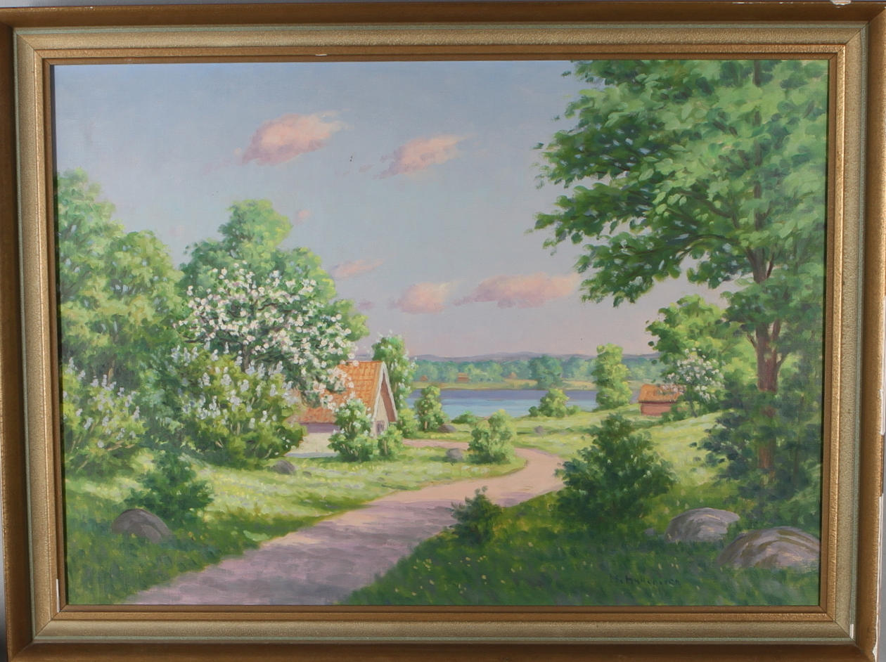 MANNE HALLENGREN. olja på duk, signerad.