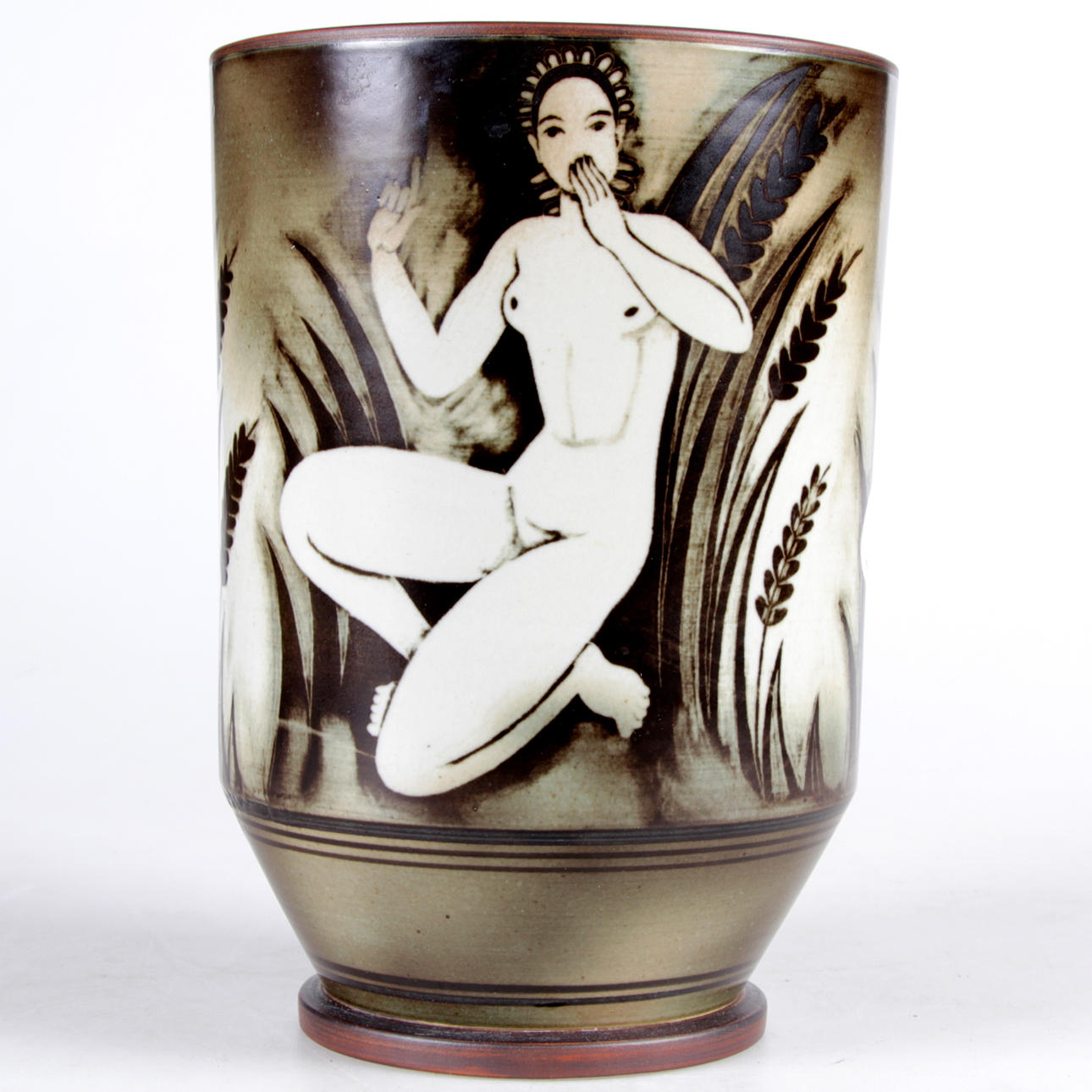 VAS, stengods, Art deco, "Flambe", Gunnar Nylund, Rörstrand-Lidköping.