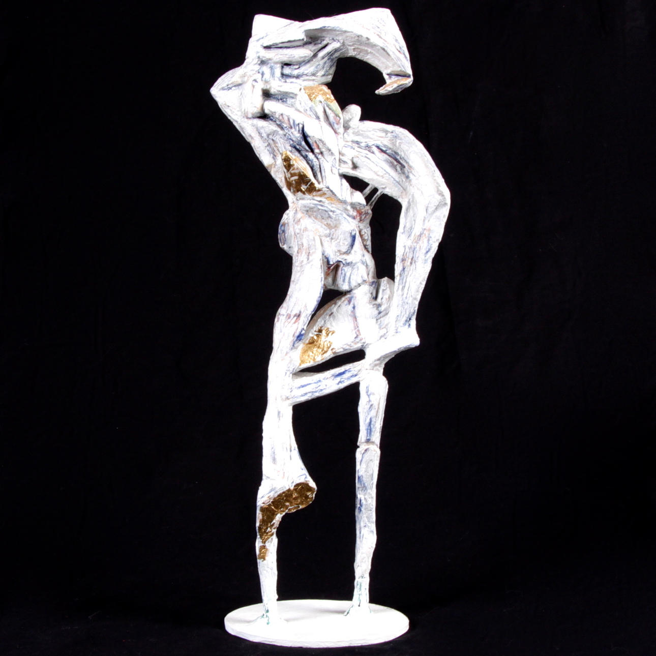 RUNE RYDELIUS. Skulptur, bemålad metall, ståendes figur, signerad, 1900-talets senare del.