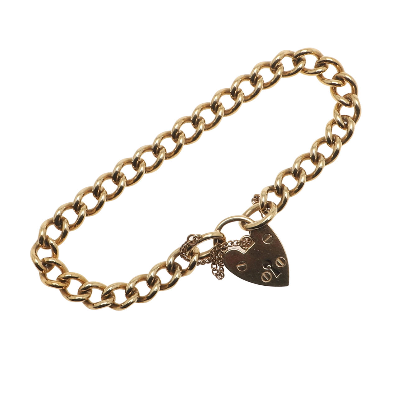 ETT 9KT GULDKANTBAND MED HÄNGLÅS.