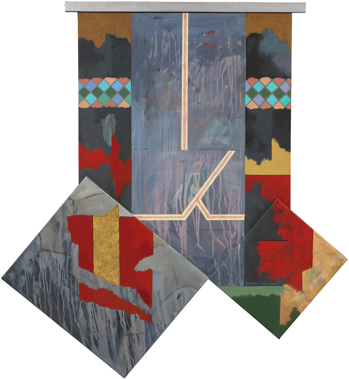 ANDERS CARLSSON. "Emblem" 1989. Akryl på duk, signerad.