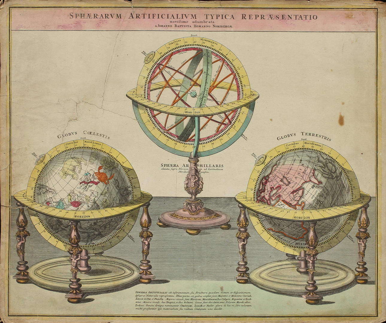 JOHANN BAPTIST HOMANN. SPHAERUM ARTIFICIALIUM TYPCA REPRAESENTATIO.