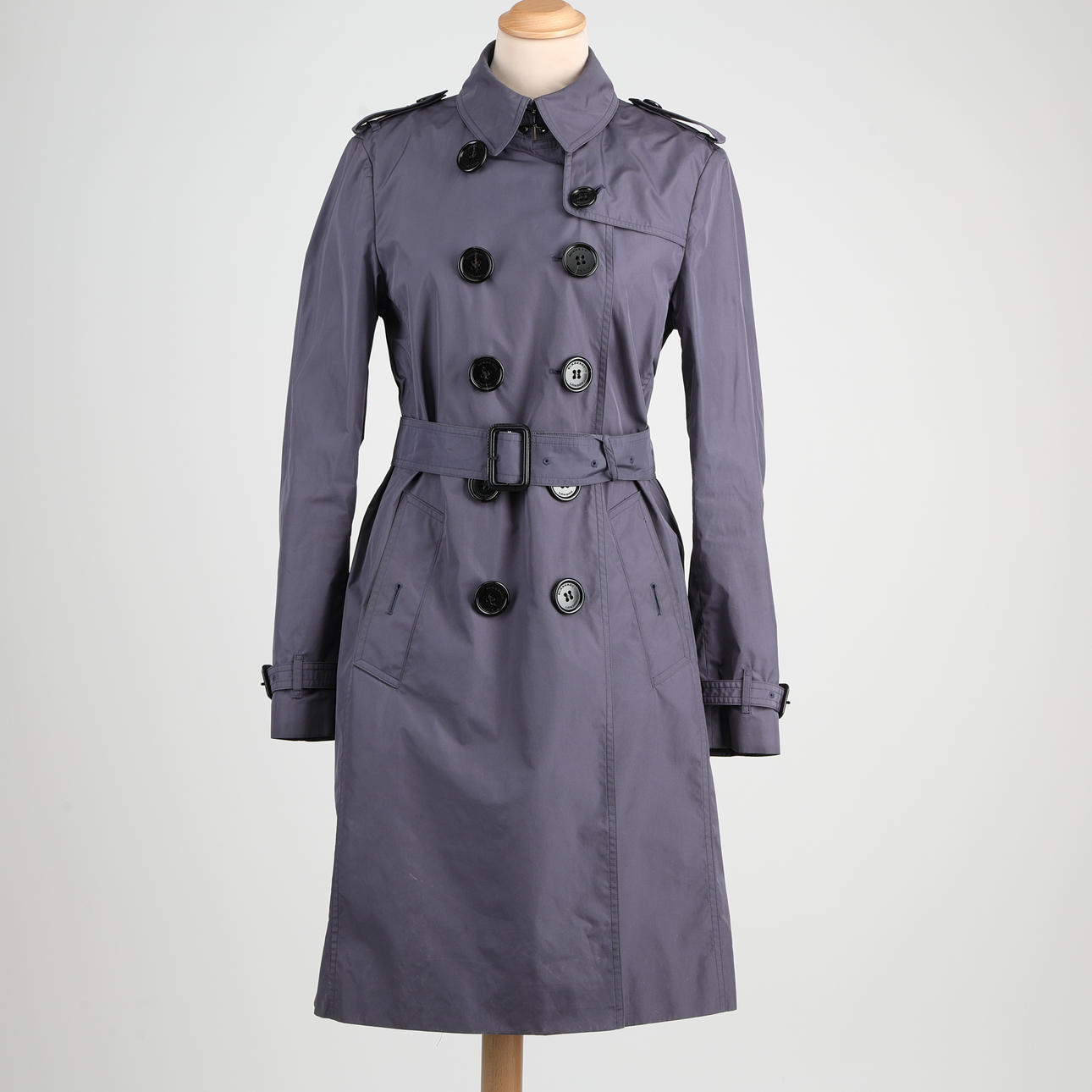 BURBERRY Trenchcoat, blau, Polyester, UK12, US10, England.
