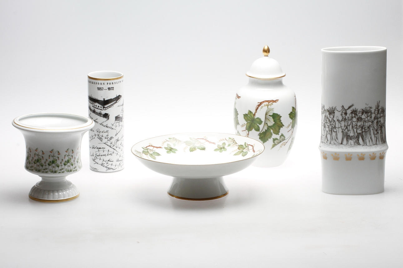 PORSLIN, fem delar, Hackefors, Rosenthal.
