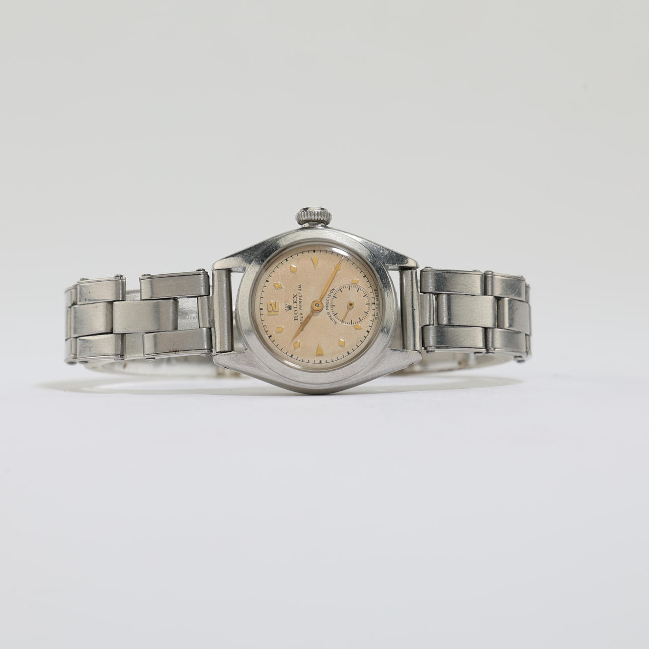 ROLEX, Super Precision, wristwatch, steel, automatic assignment, 1950s.
