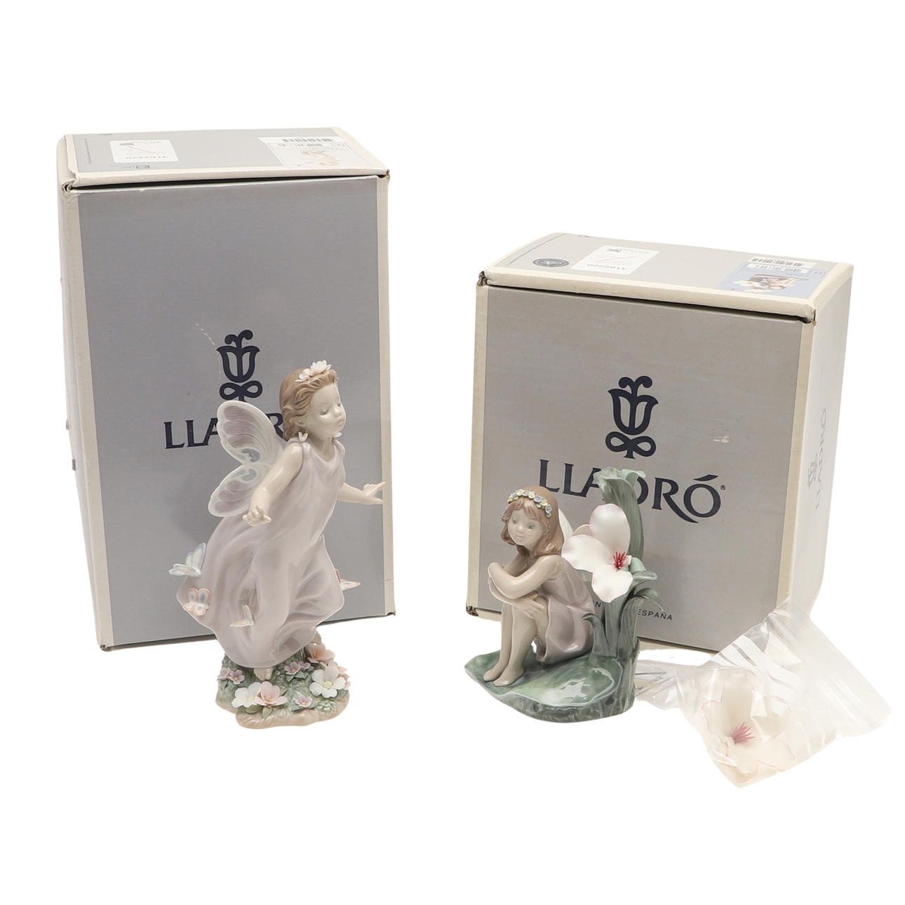 LLADRO - TWO FAIRY/BUTTERFLY FIGURES.