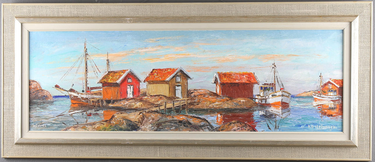 KURT ERIK HEINONEN. "Sotenäs", olja på duk, signerad.