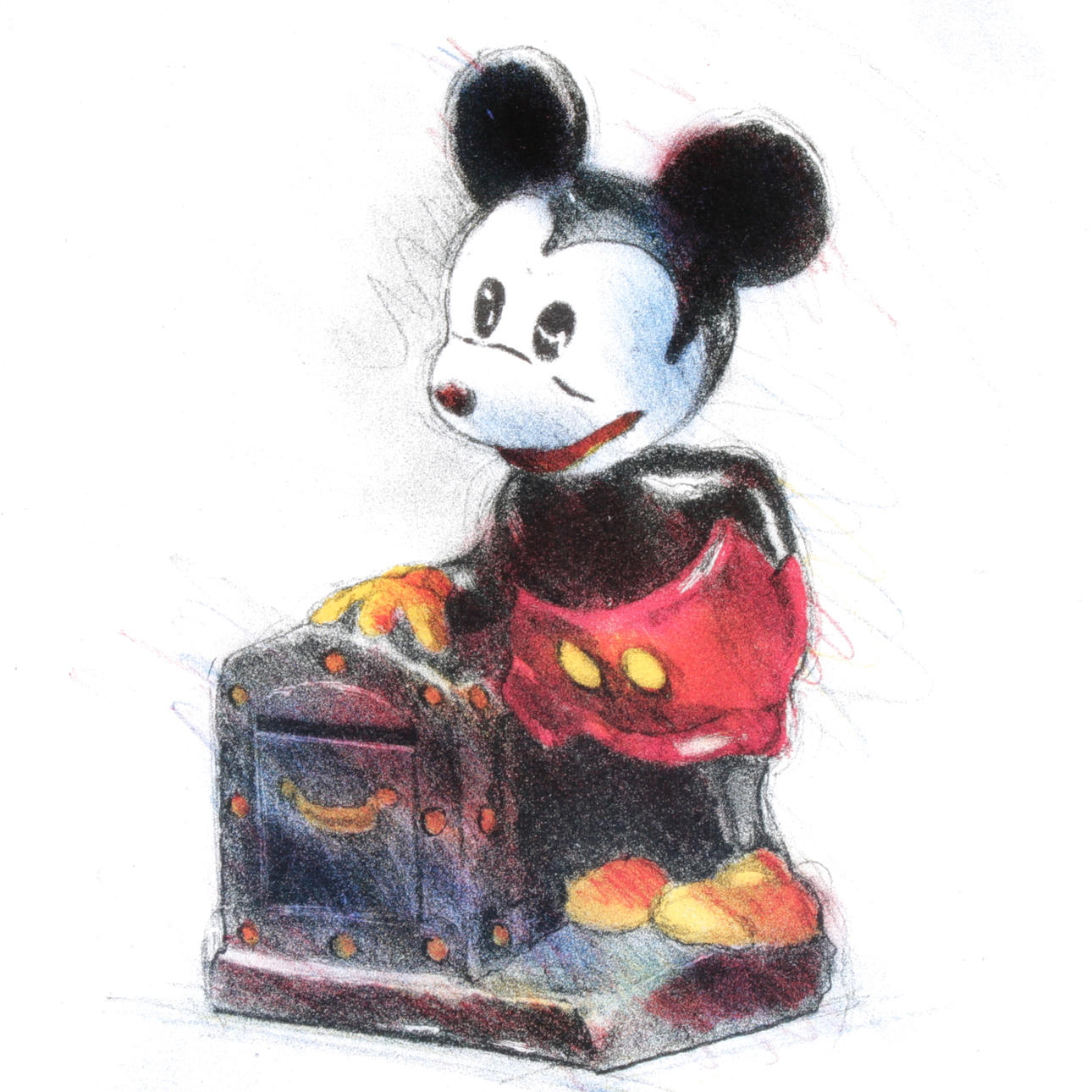 LASSE ÅBERG. "Mickey Crown Bank" samt "Ping Pons", Afficher, 2 st, 1900-talets sista kvartal.