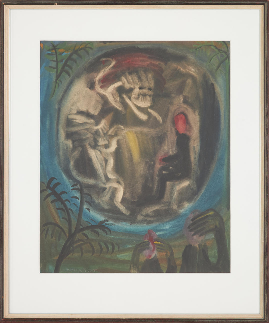 MÅRTEN ANDERSSON. David and the Lion, pastel, signed and dated 1955.