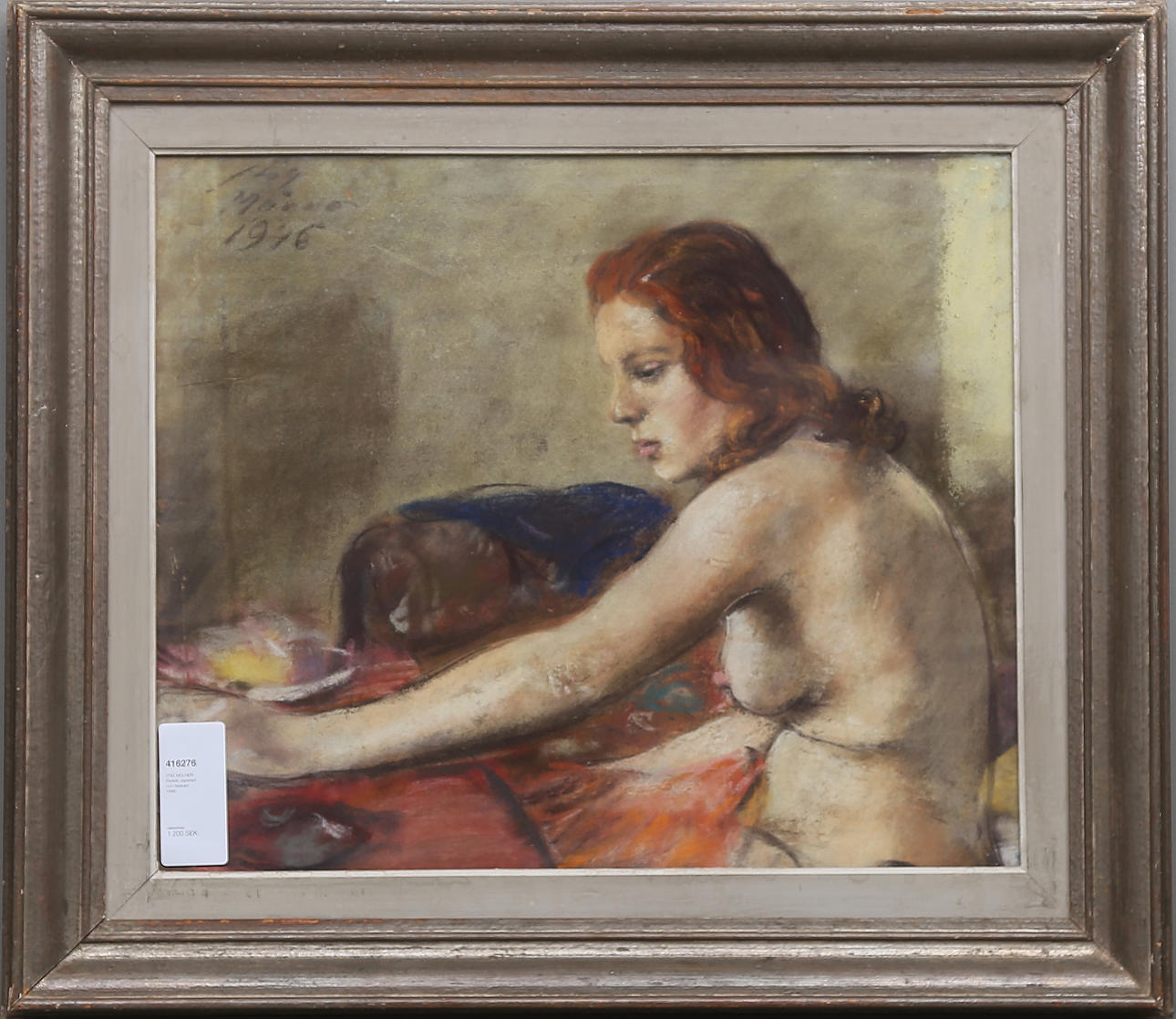 STIG MÖLNER. Pastell, signerad och daterad 1946.