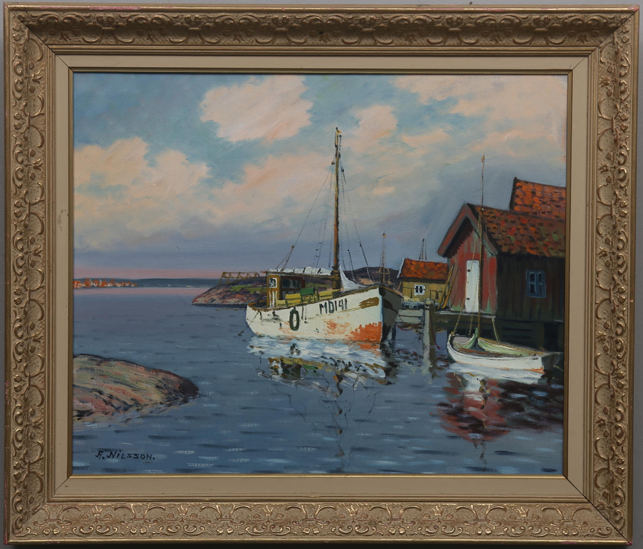 ALGOT NILSSON. Olja på duk, signerad.