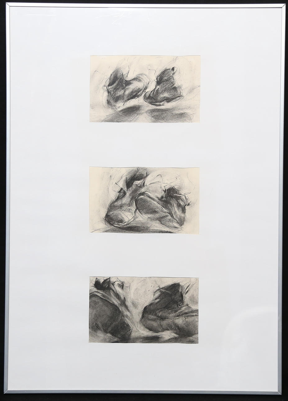 JOHAN BURMAN. Carbon chalk, tryptic, not signed.