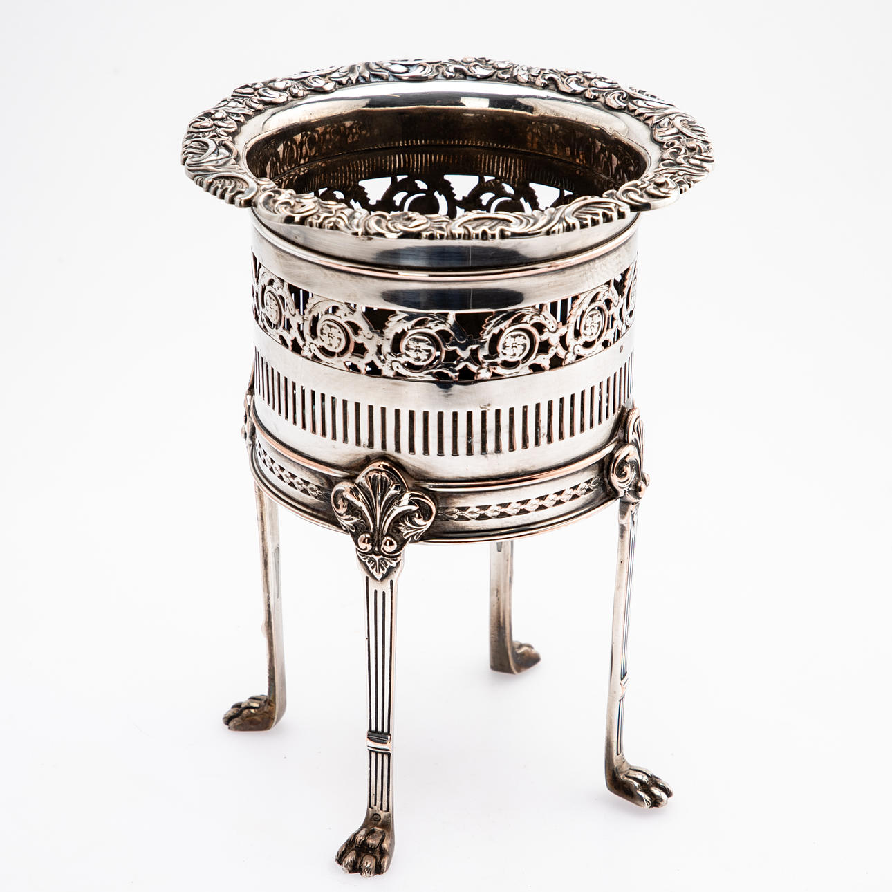 Viktorianischer Flaschenständer, Coaster, versilbert, England, 19. Jh.