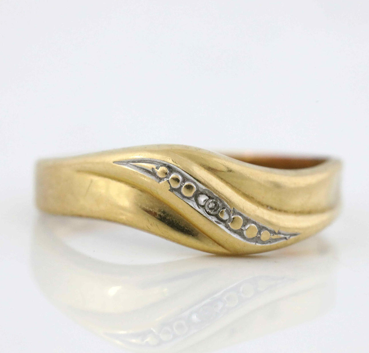 ANILLO, oro 750, diamante.