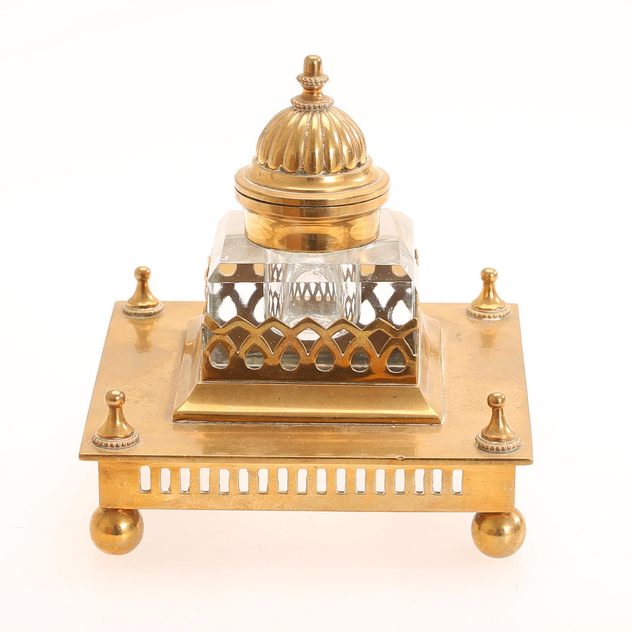 INK STAND, brass, Gusums Bruk.