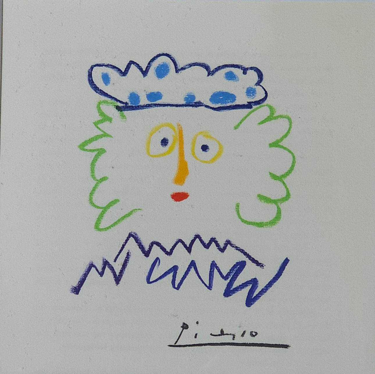 PABLO PICASSO (DESPUÉS). Face. Offset lithograph on paper.