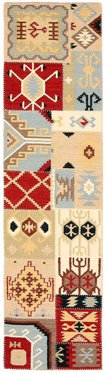 MATTA, KELIM-PATCHWORK, Indien, 300 x 80 cm.